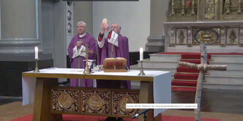 De Eucharistie: zegening van het brood, lichaam van Christus