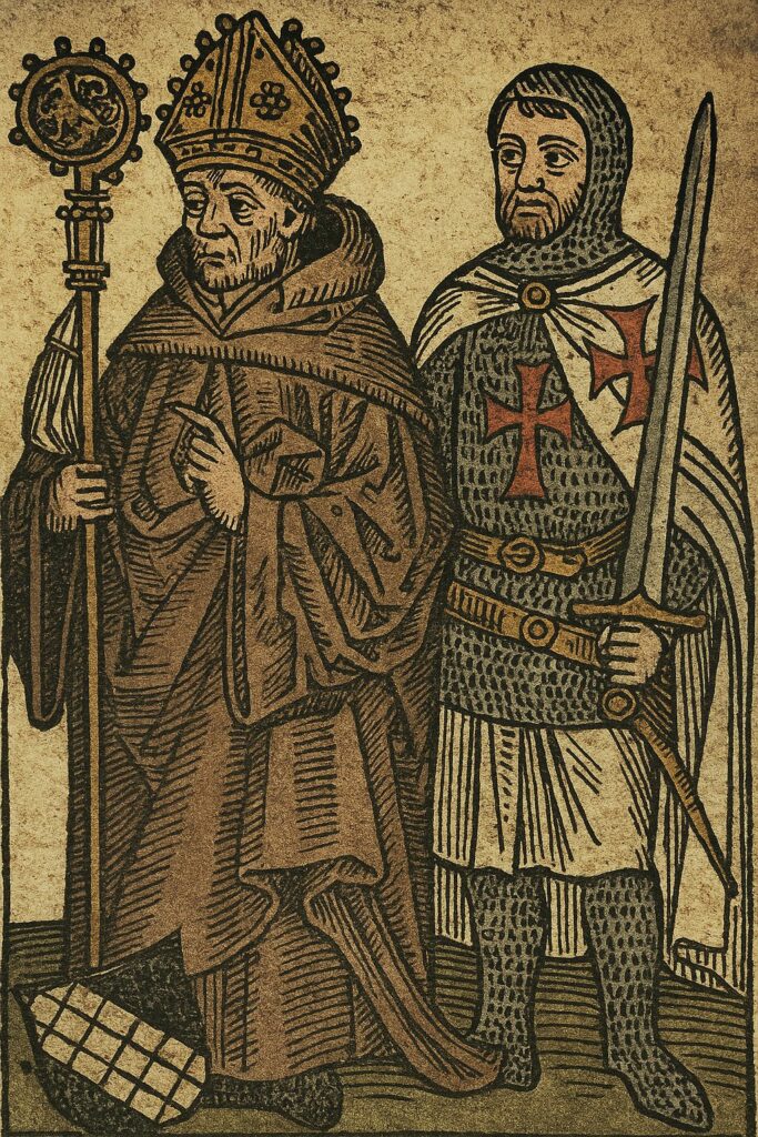 Bernardus met Tempelier uit een incunabele van 1473