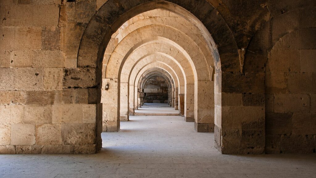 Arched gallery of a monastery