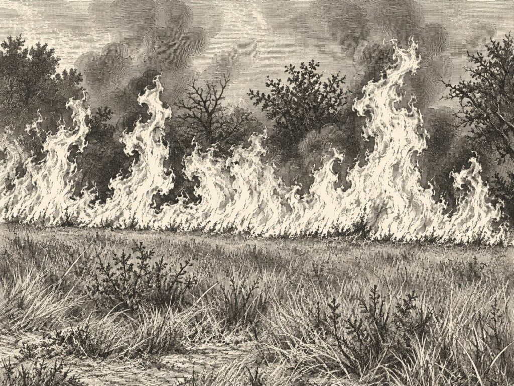Herbe en feu
