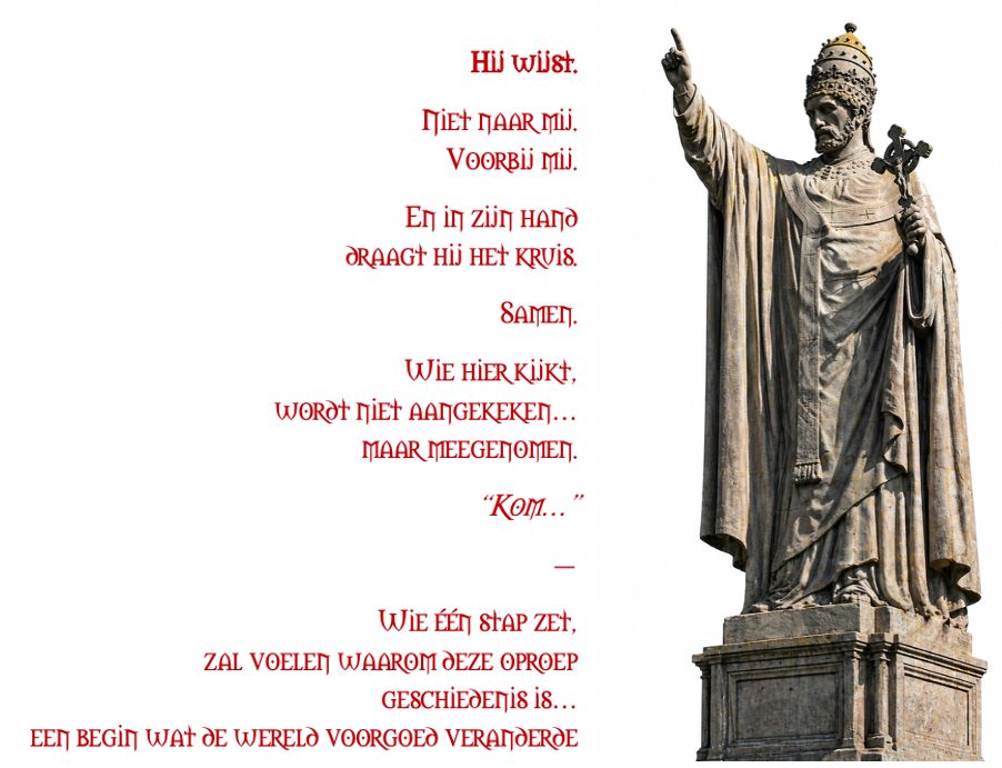 Paus Urbanus II met tekst