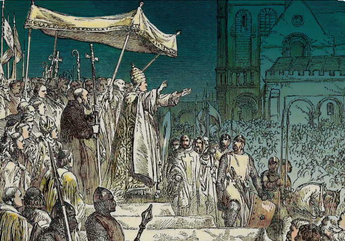 Paus Urbanus II roept op tot de eerste Kruistocht