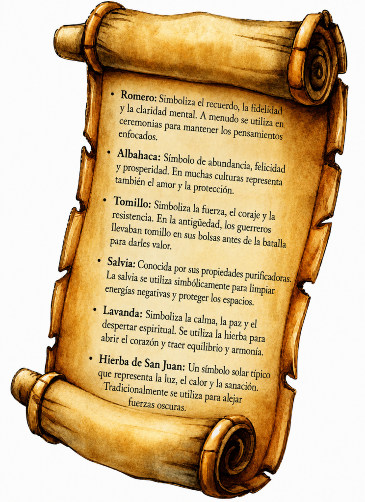Pergamino con hierbas