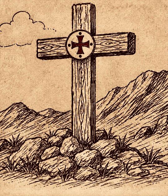 Dibujo de una tumba templaria