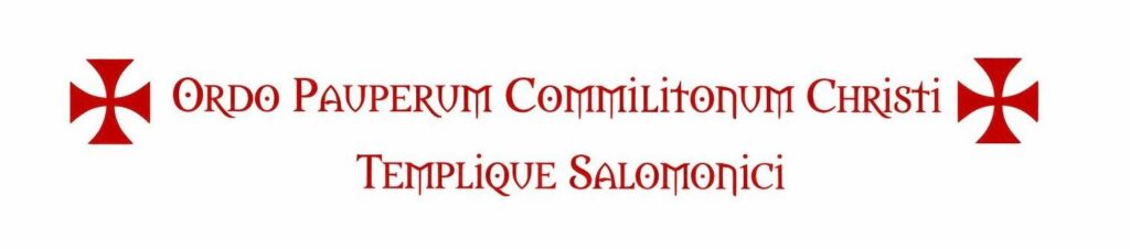 tekst met middeleeuwse letters: Ordo pauperum commilitonum Christi Templique Salomonici