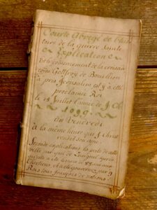 Pequeño manuscrito histórico de 1705