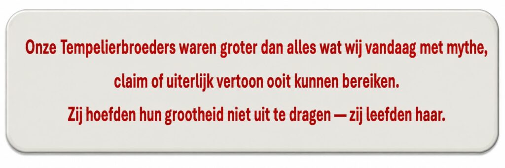 statement over Tempeliers in hun waare waarden en normen